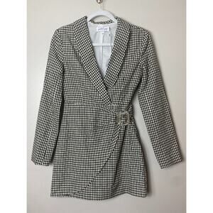 NWT PETAL & PUP WRAP MINI BLAZER DRESS HERRINGBONE BELTED EMBELLISHED COCKTAIL